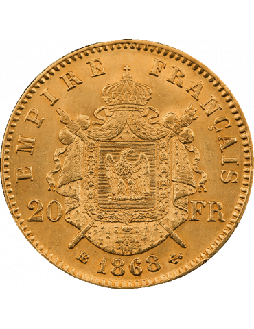 Pièce de 20 Francs Napoléon III Tête Laurée - pile