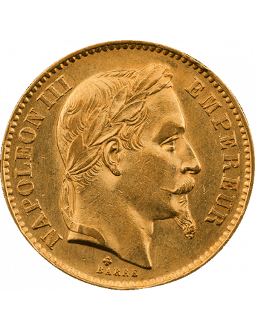 Pièce de 20 Francs Napoléon III Tête Laurée - face
